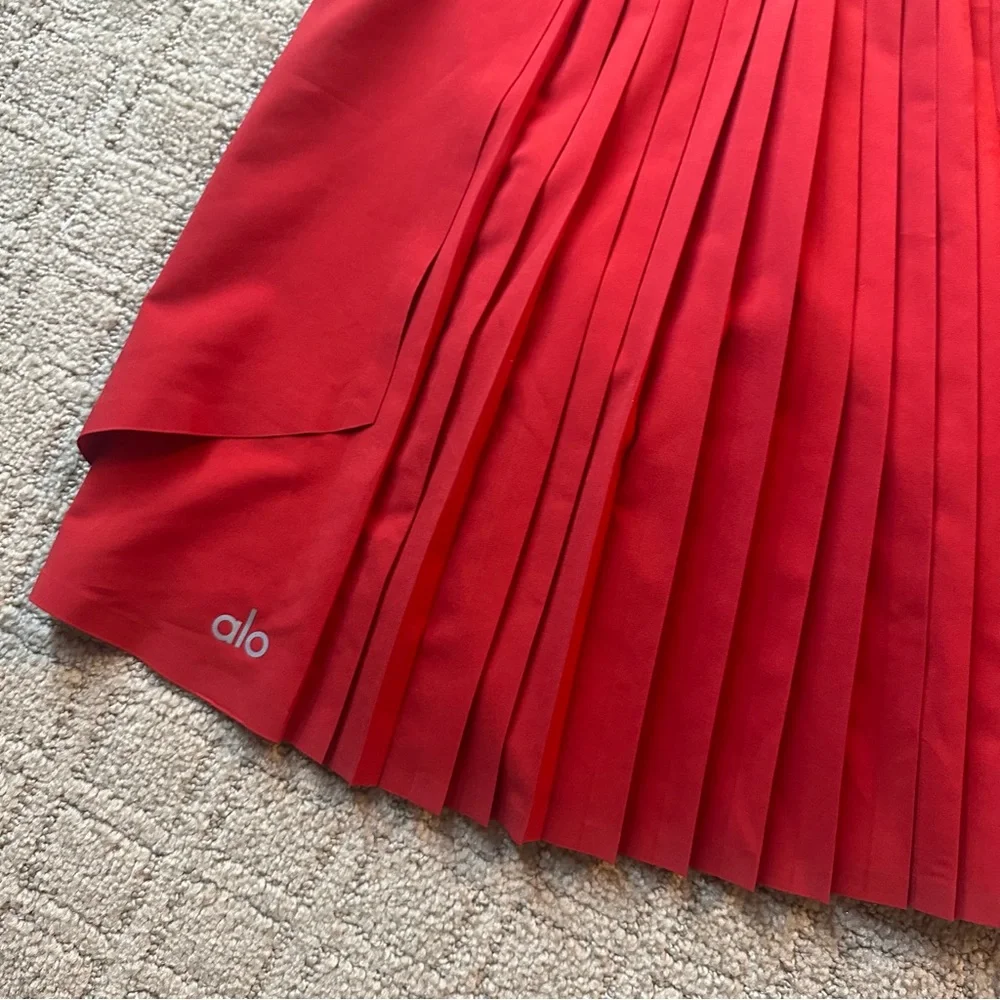 ALO Yoga Red Pleated Mini Skort